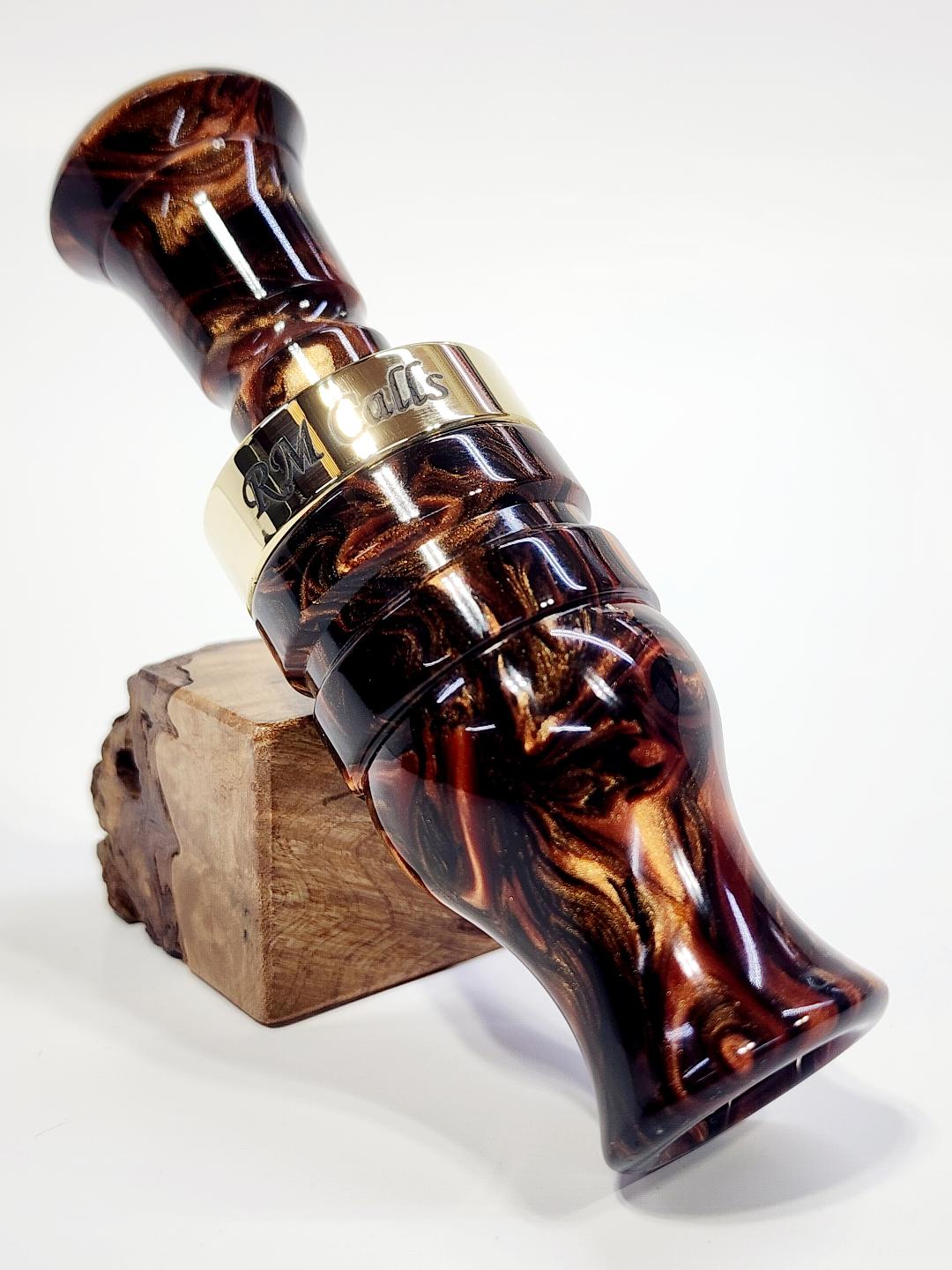 DESERT IRONWOOD BURL ACRYLIC ALPHA with BRASS BAND